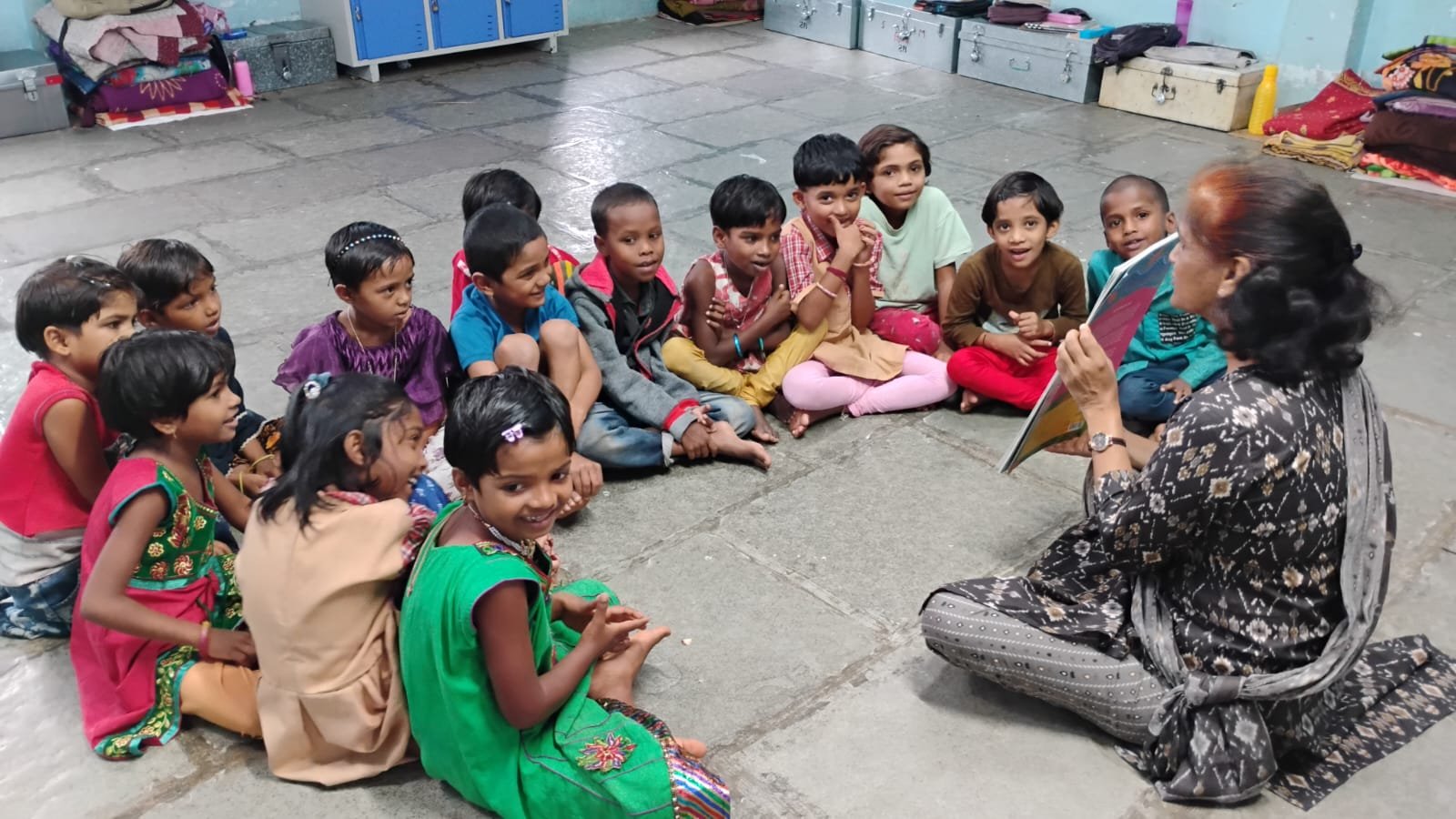 Children sharing a reading moment